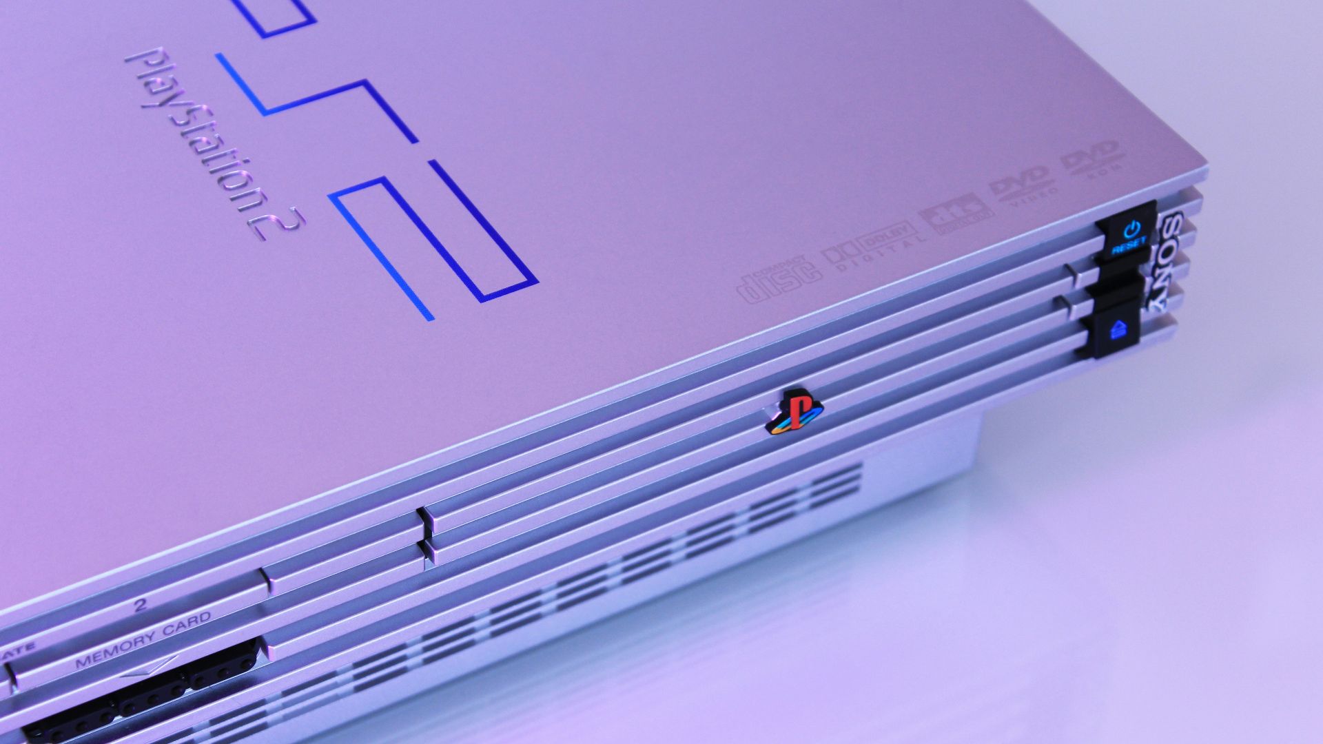 gray Sony PS2 console