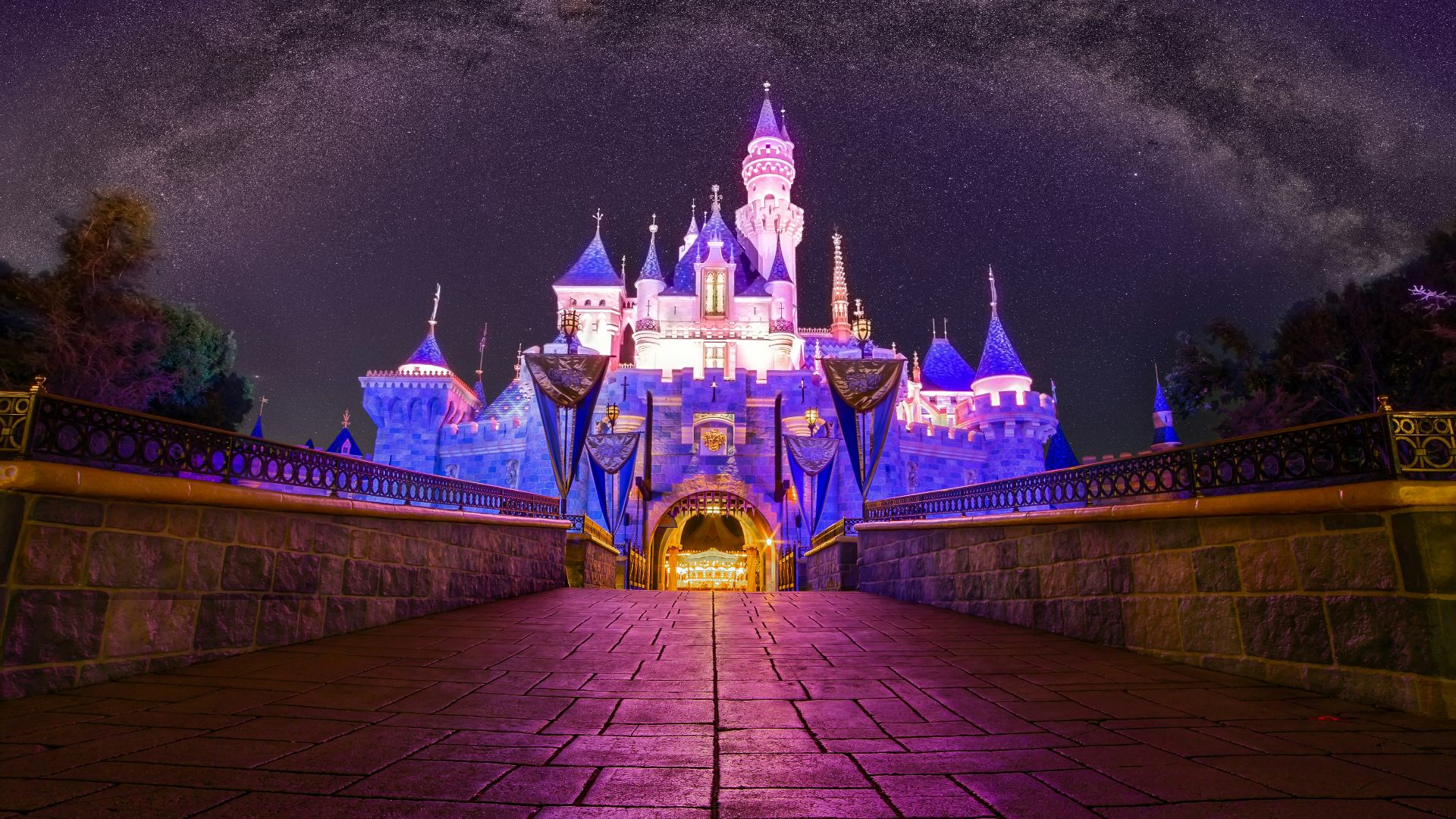 green and brown castle under black sky