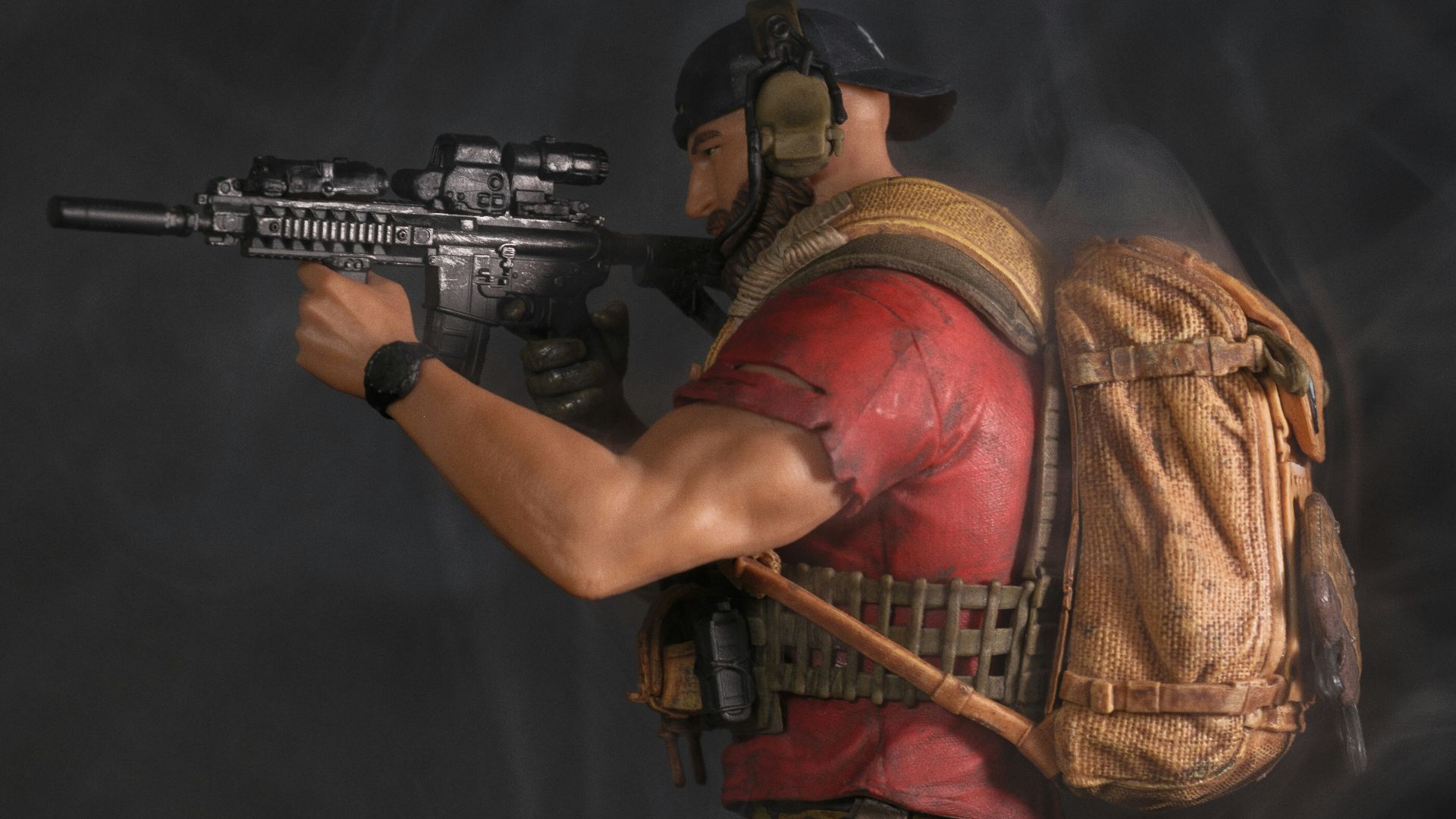 A statue of a man with a gun