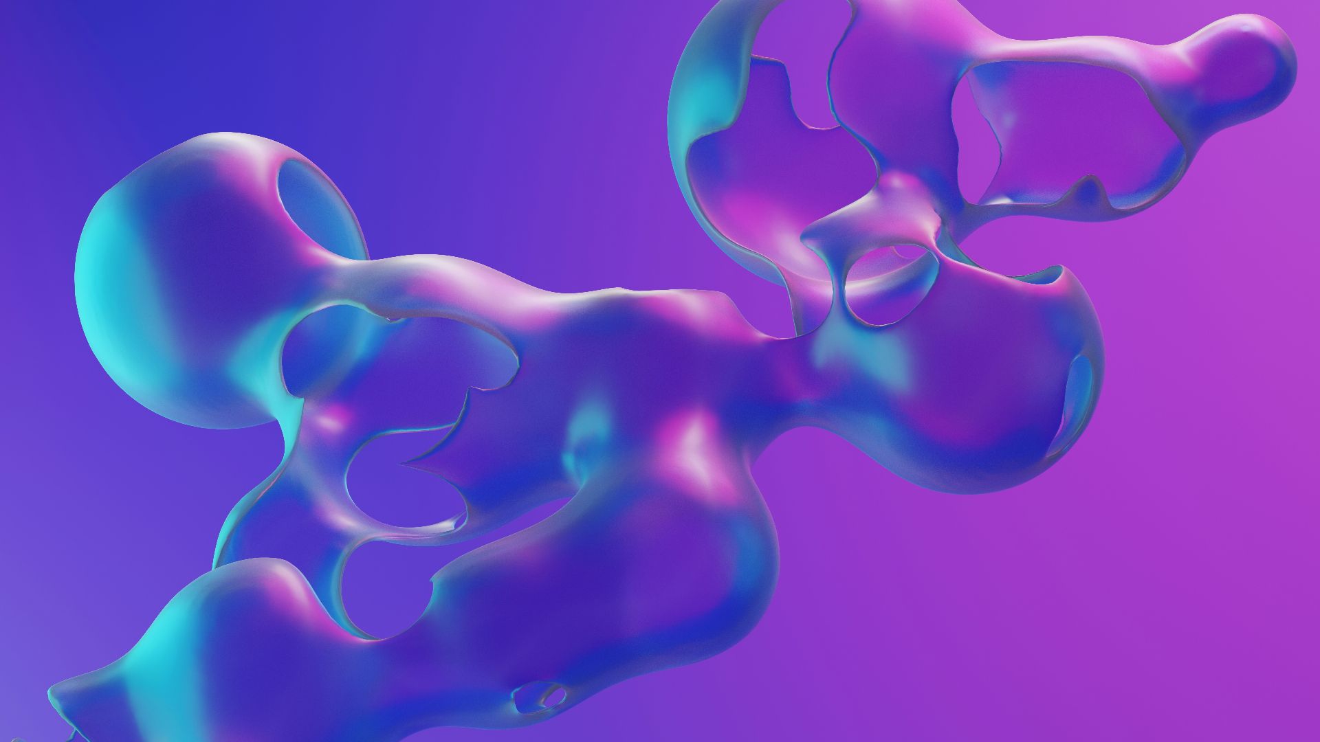 a 3d image of a blue and pink object