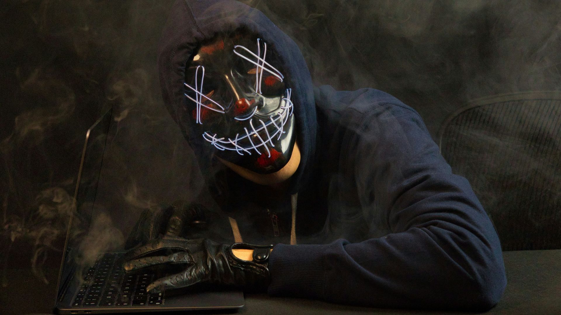 a man wearing a mask