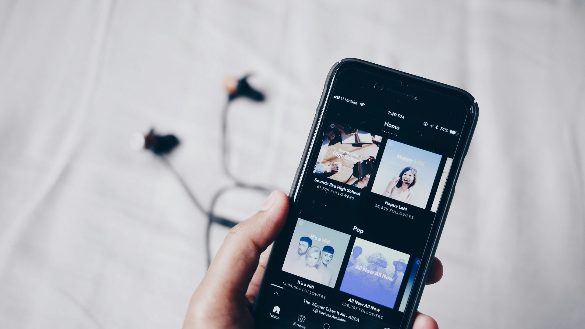 person holding iPhone 6 turned on