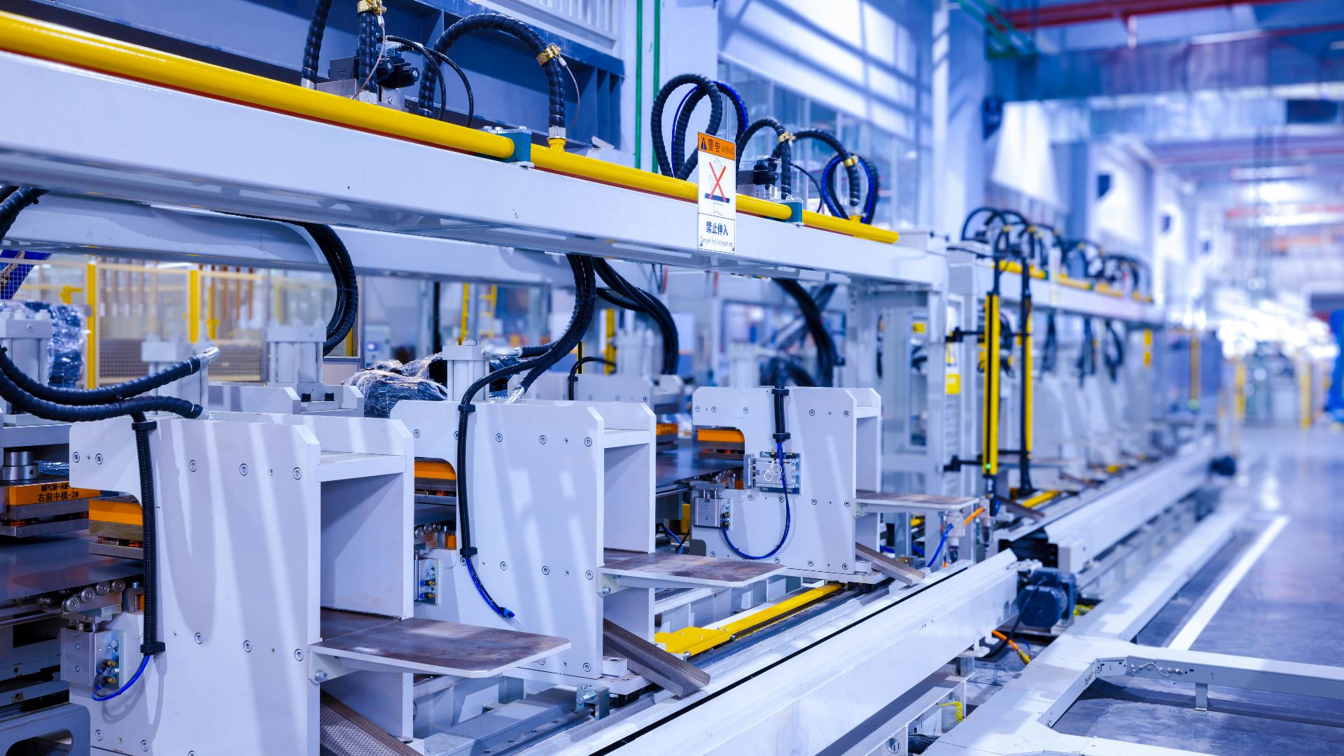 a factory with a lot of machines in it