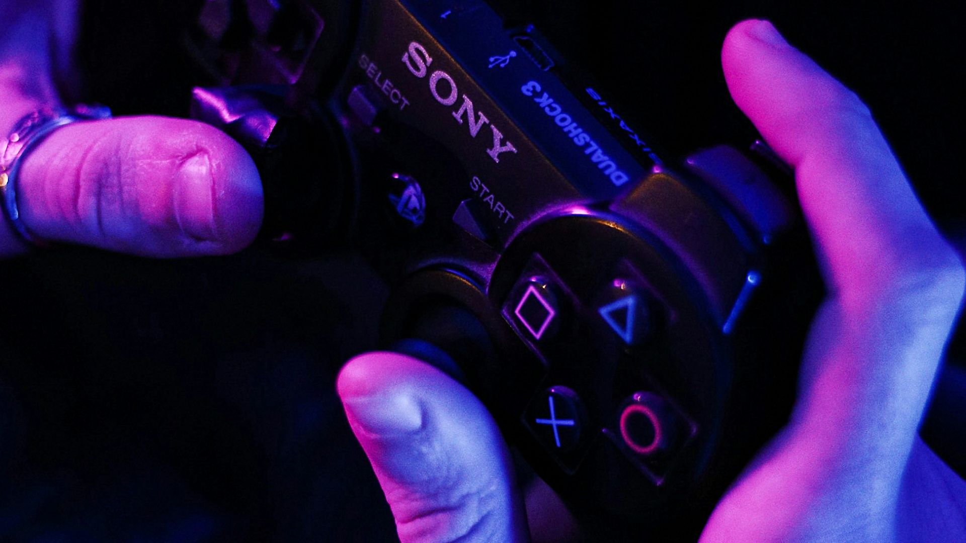 a person holding a device