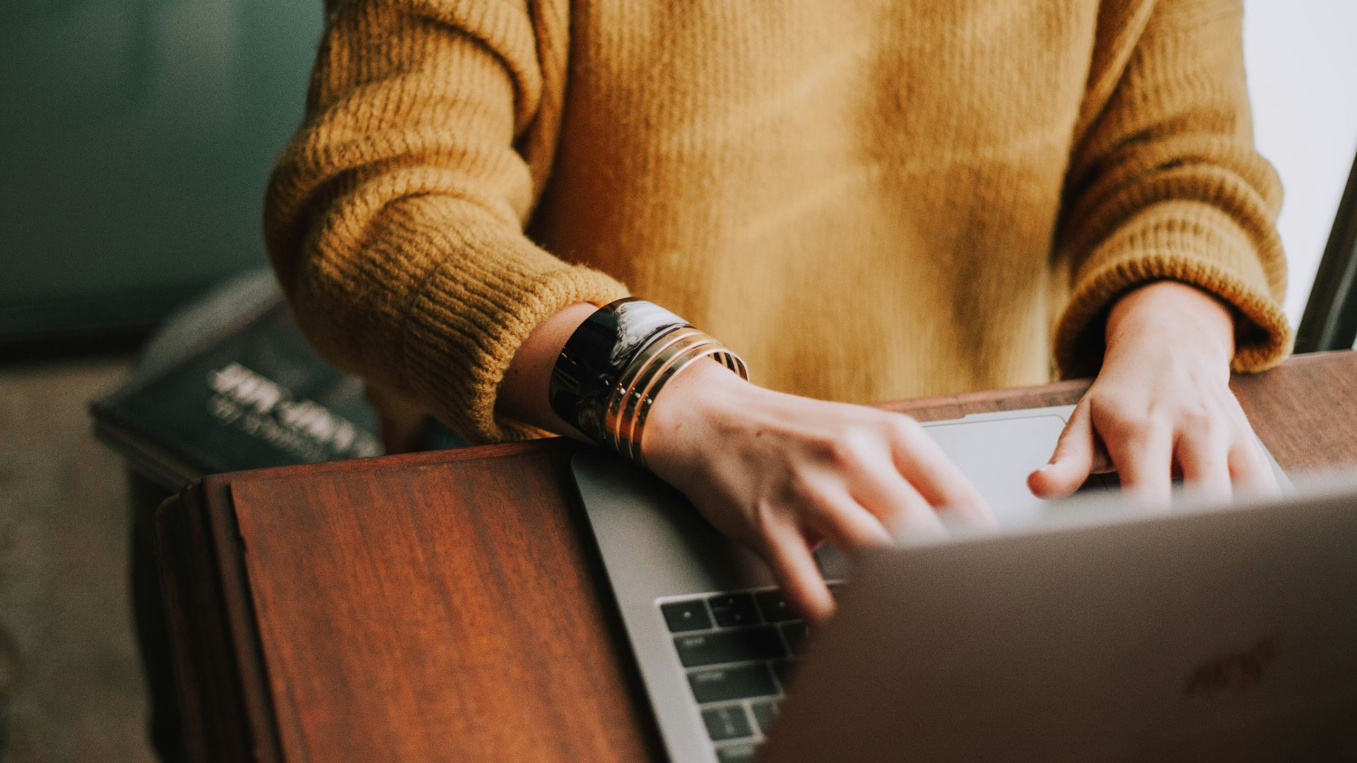 person using laptop computer
