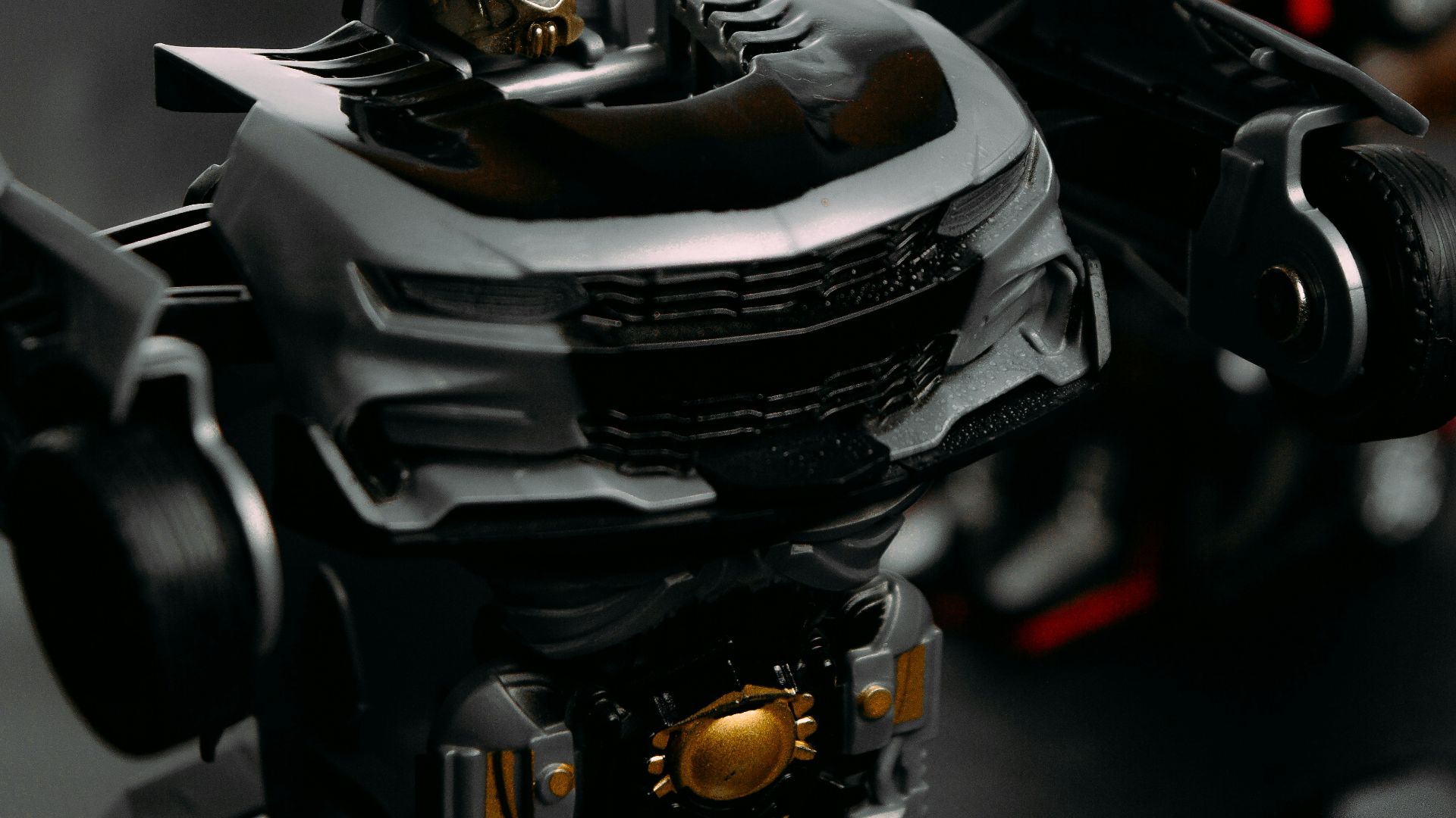 black and gray robot toy