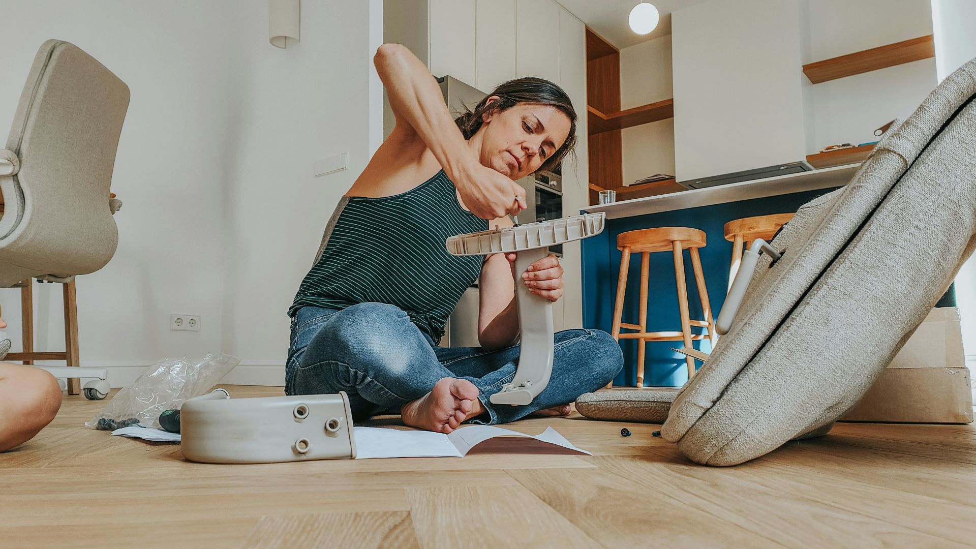 a person sitting on the floor