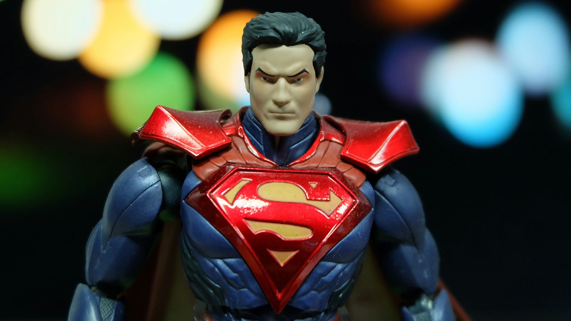 a close up of a superman action figure