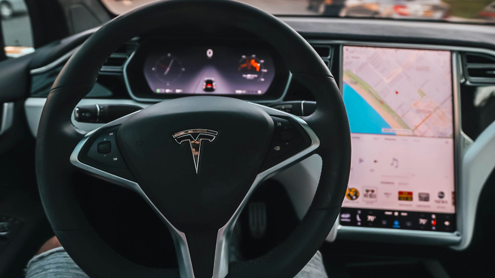 interior view of Tesla car