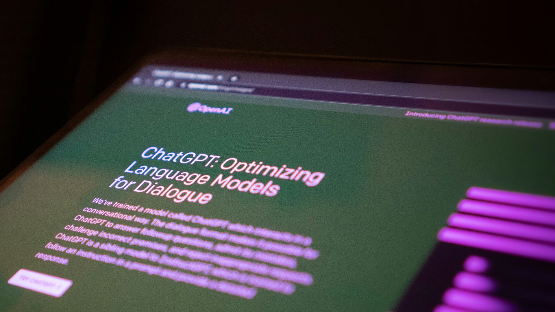 a close up of a computer screen with a blurry background