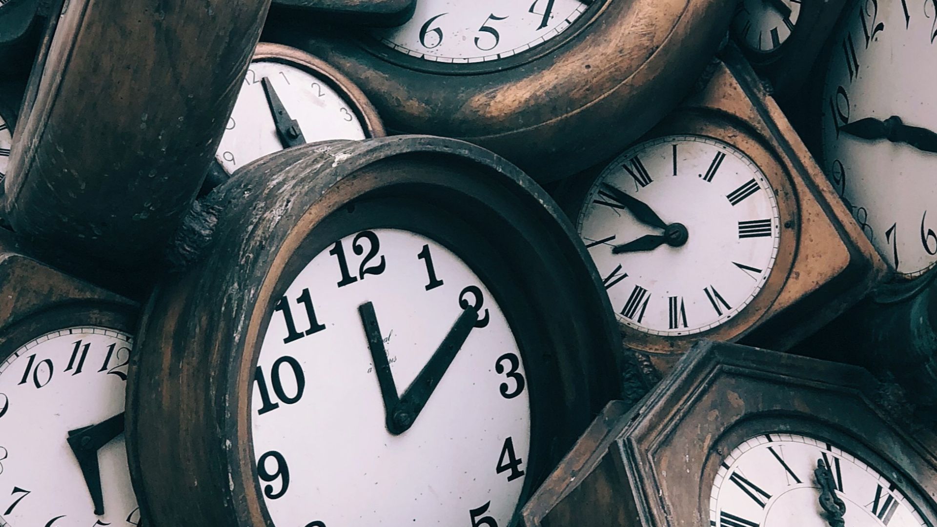 brown-and-white clocks