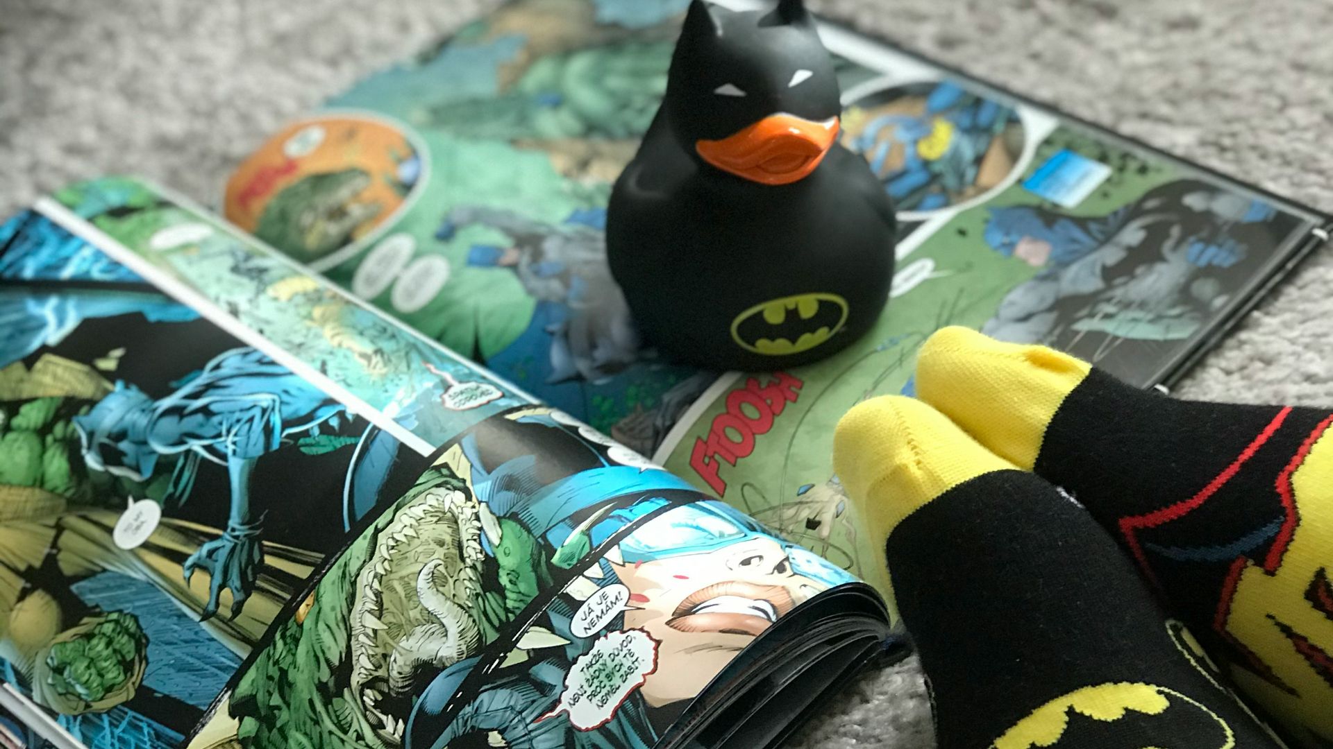 black and yellow batman socks