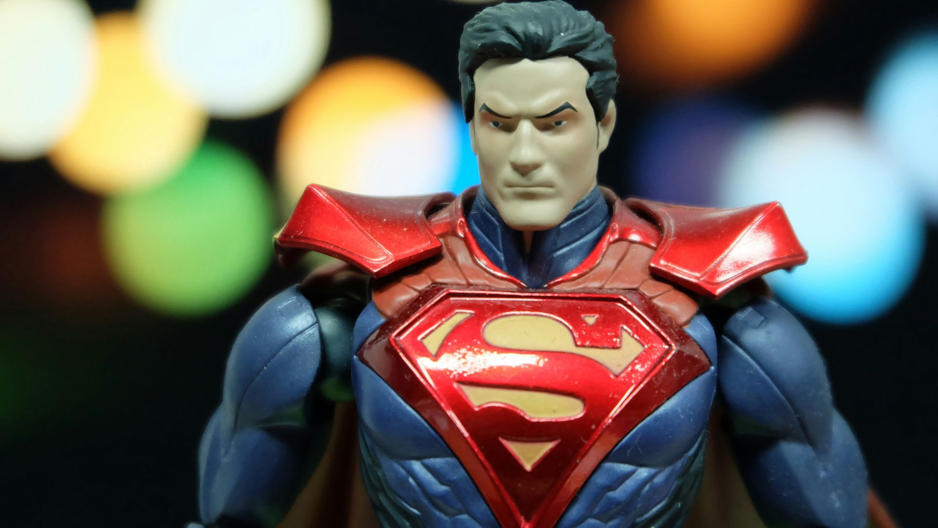 a close up of a superman action figure