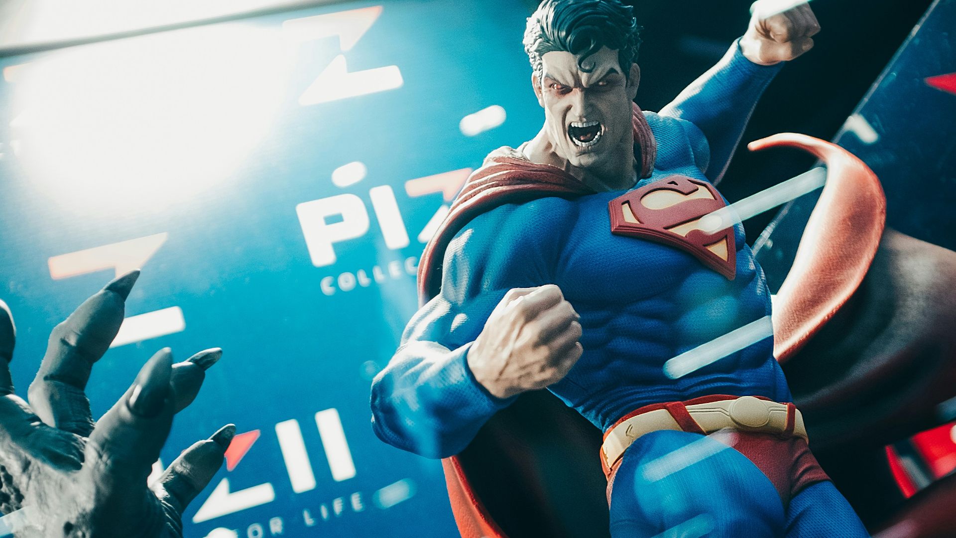 a statue of a man in a superman suit