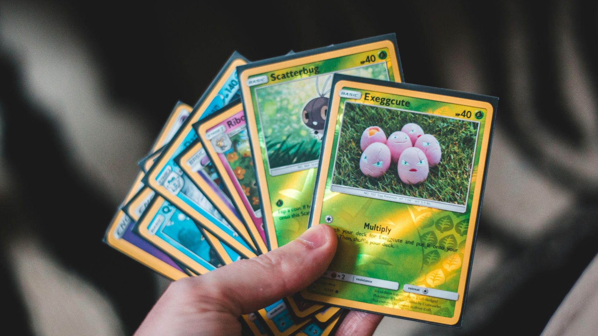 yellow green and red trading card