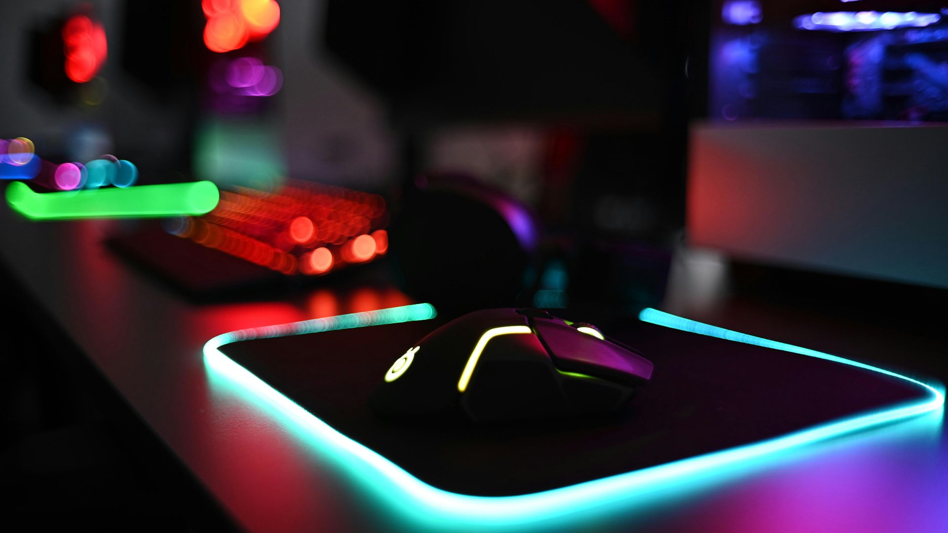 a computer mouse sitting on top of a mouse pad
