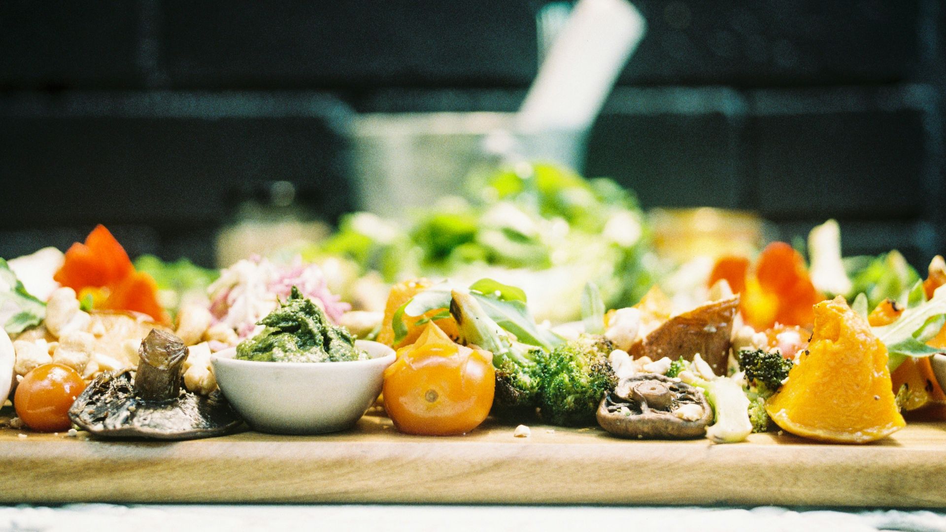 selective focus photography of tray of food