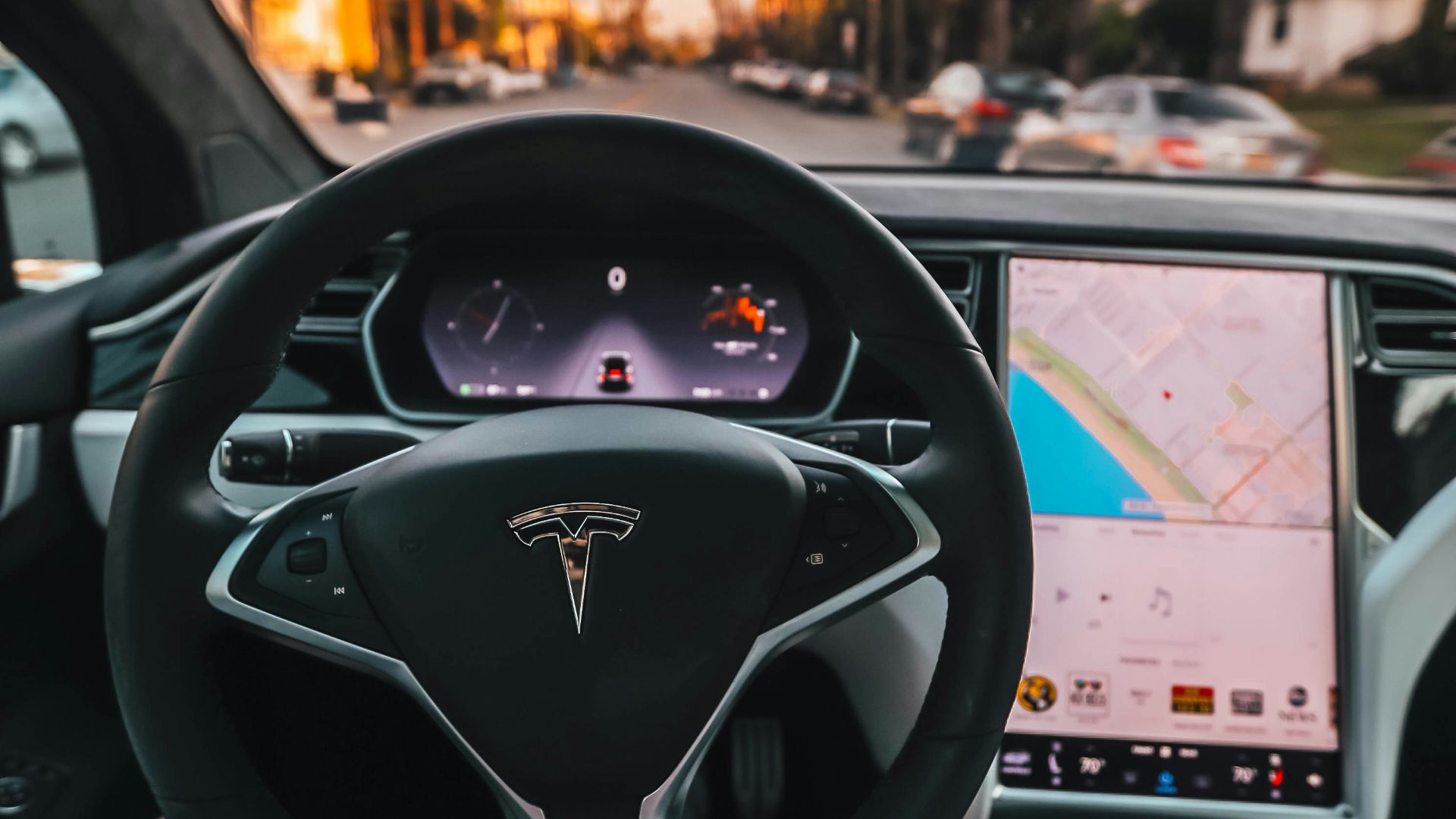 interior view of Tesla car