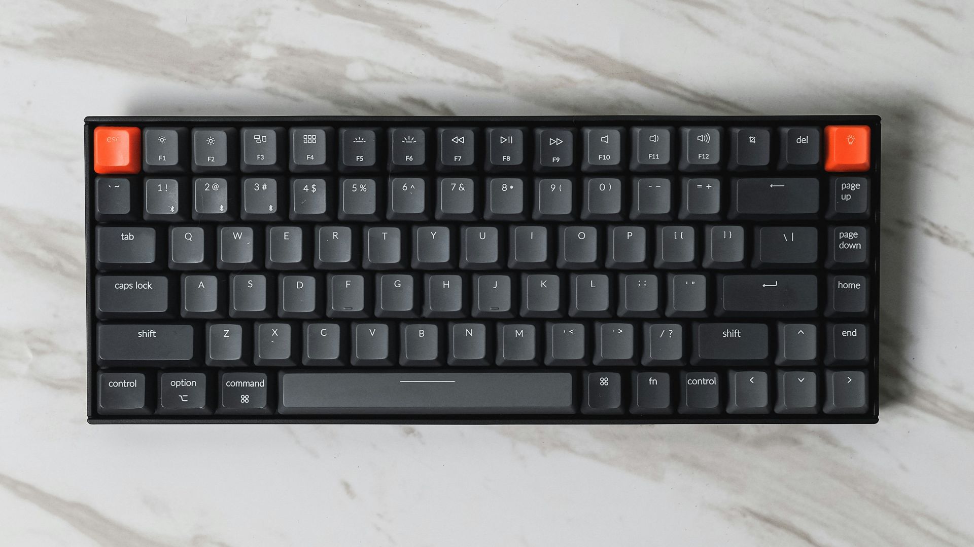 black and orange computer keyboard