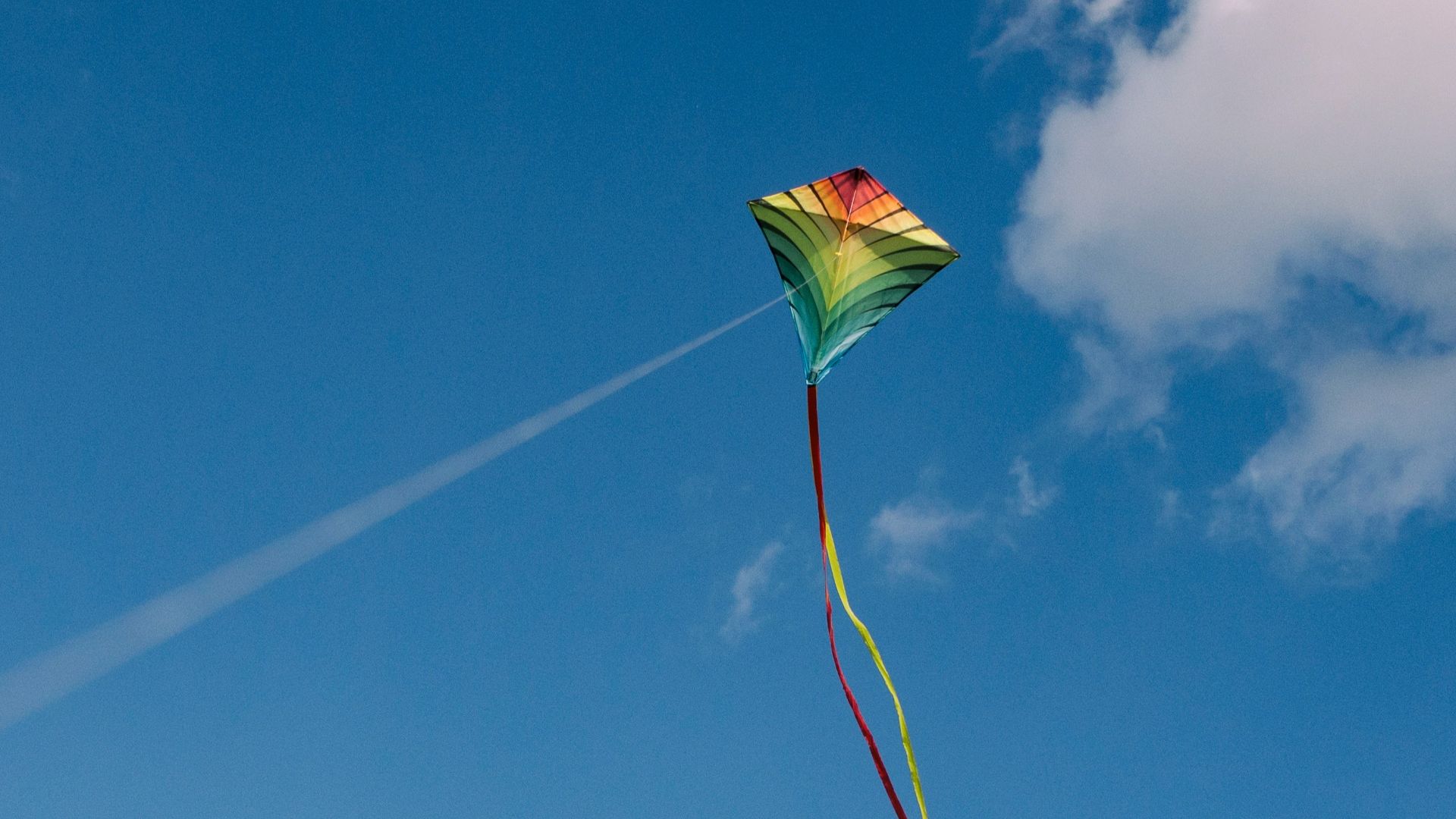 green and yellow kite on air