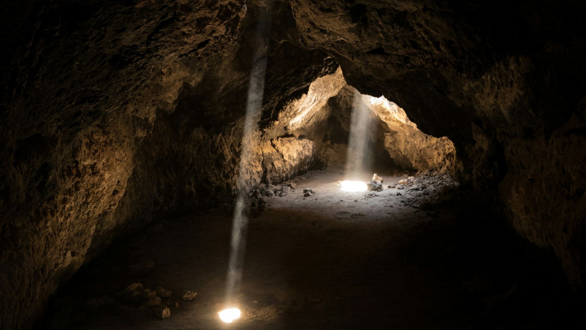 photo of light towards inside of cave