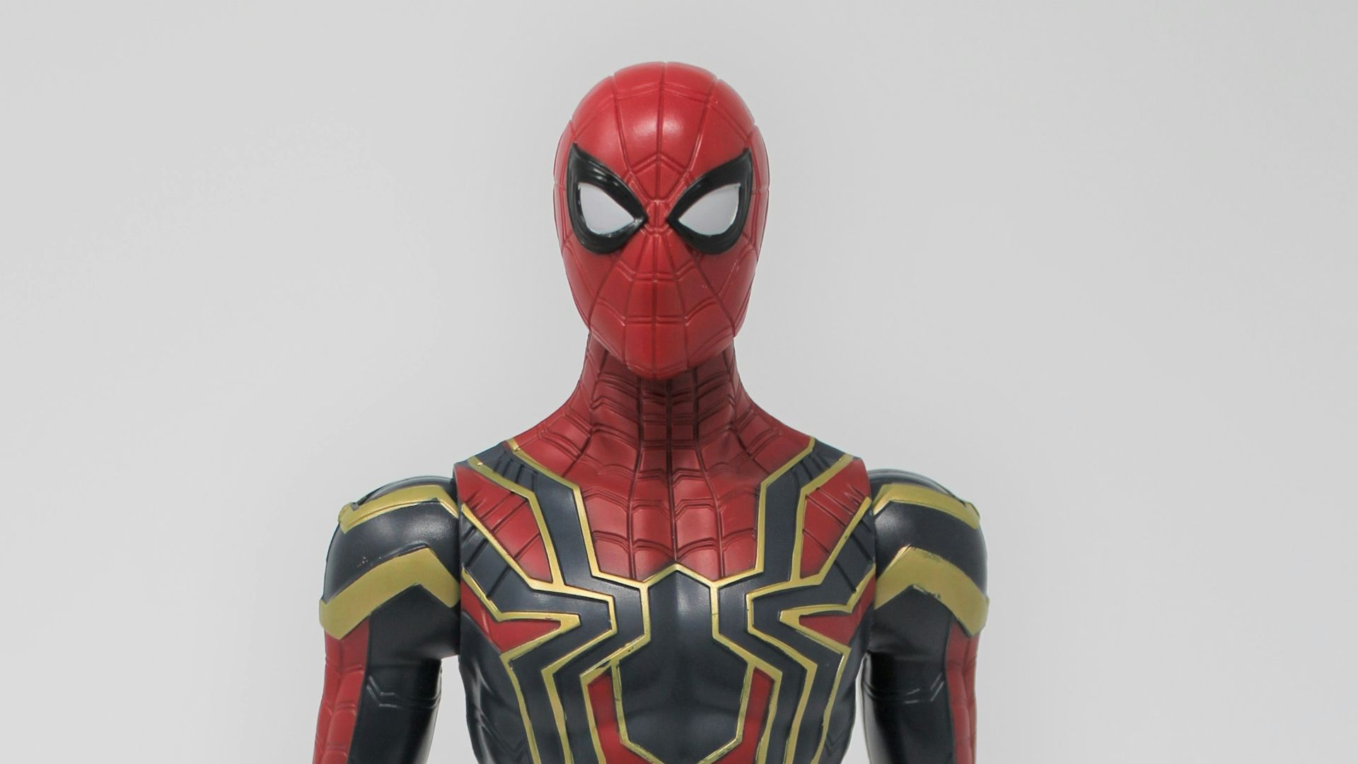 Marvel's Spider-man action figure in his Iron Spider suit