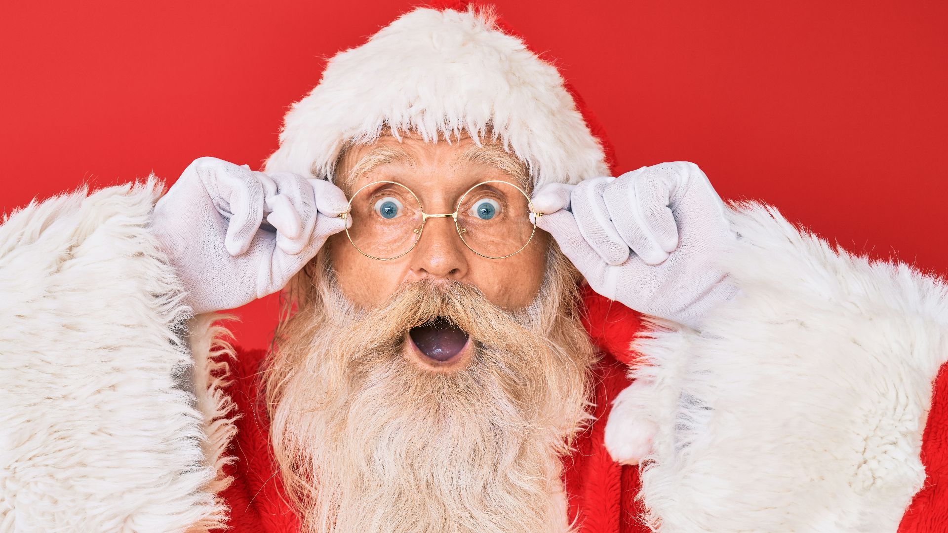 santa claus with red background