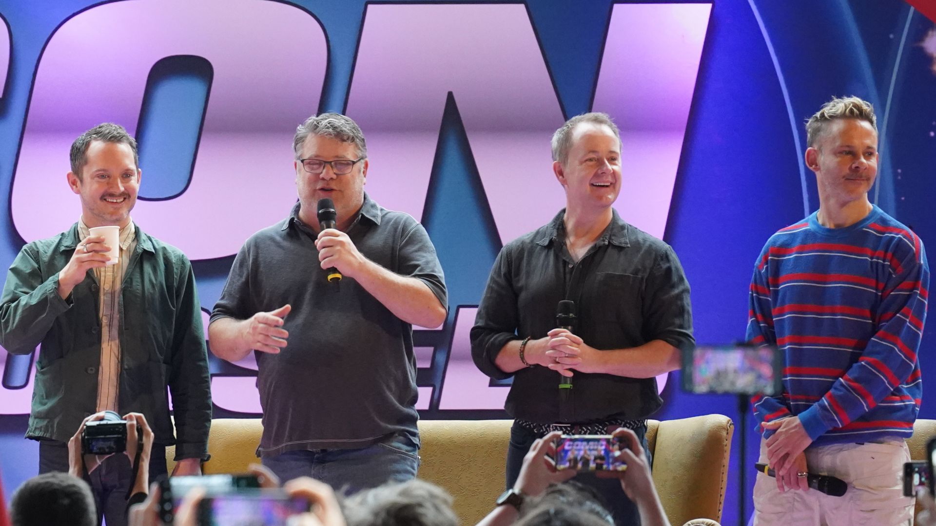 File:Elijah Wood, Dominic Monaghan, Sean Astin & Billy Boyd Brussels ComicCon 2024 (cropped).jpg