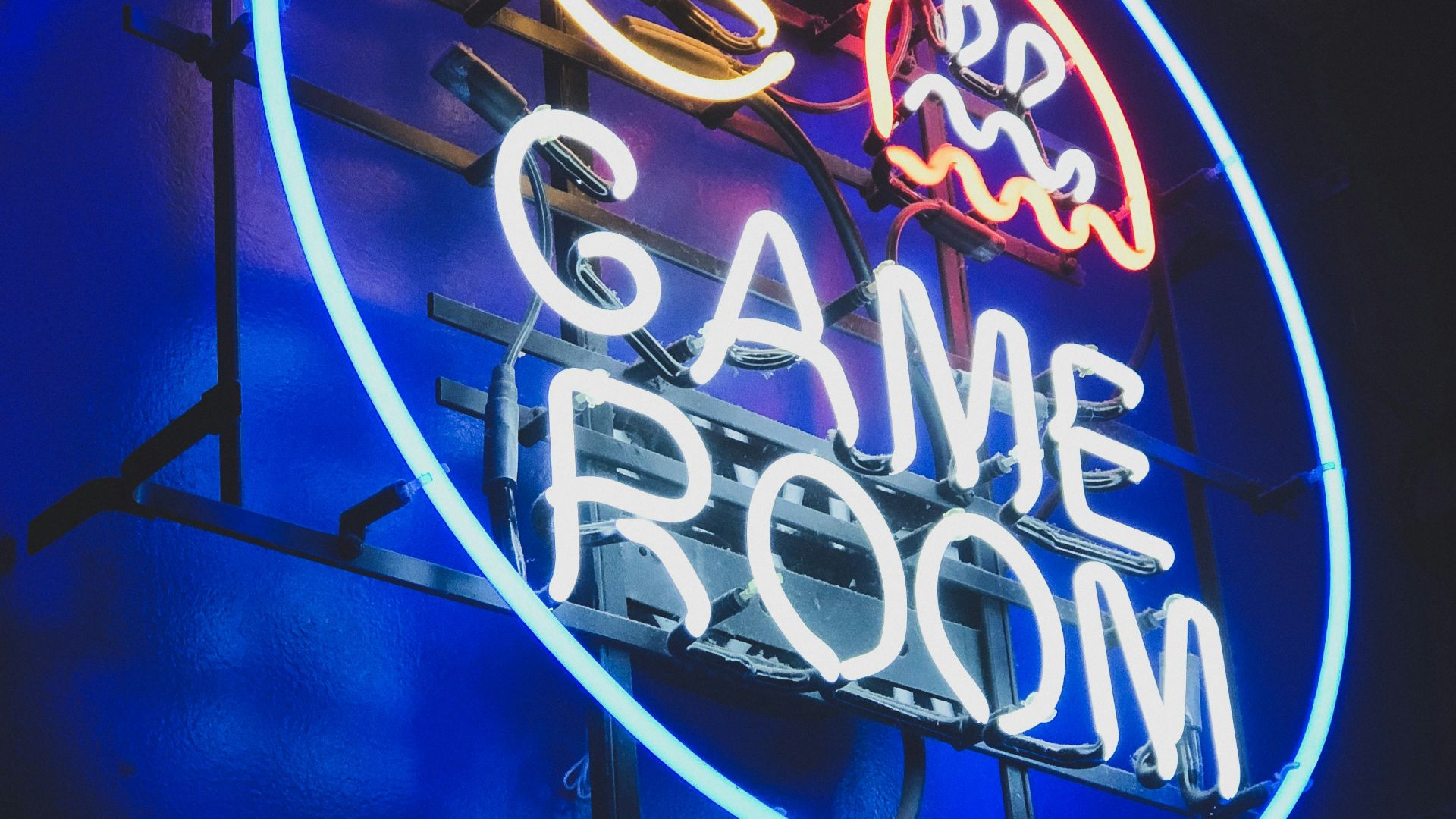 blue and white UNKs neon light signage