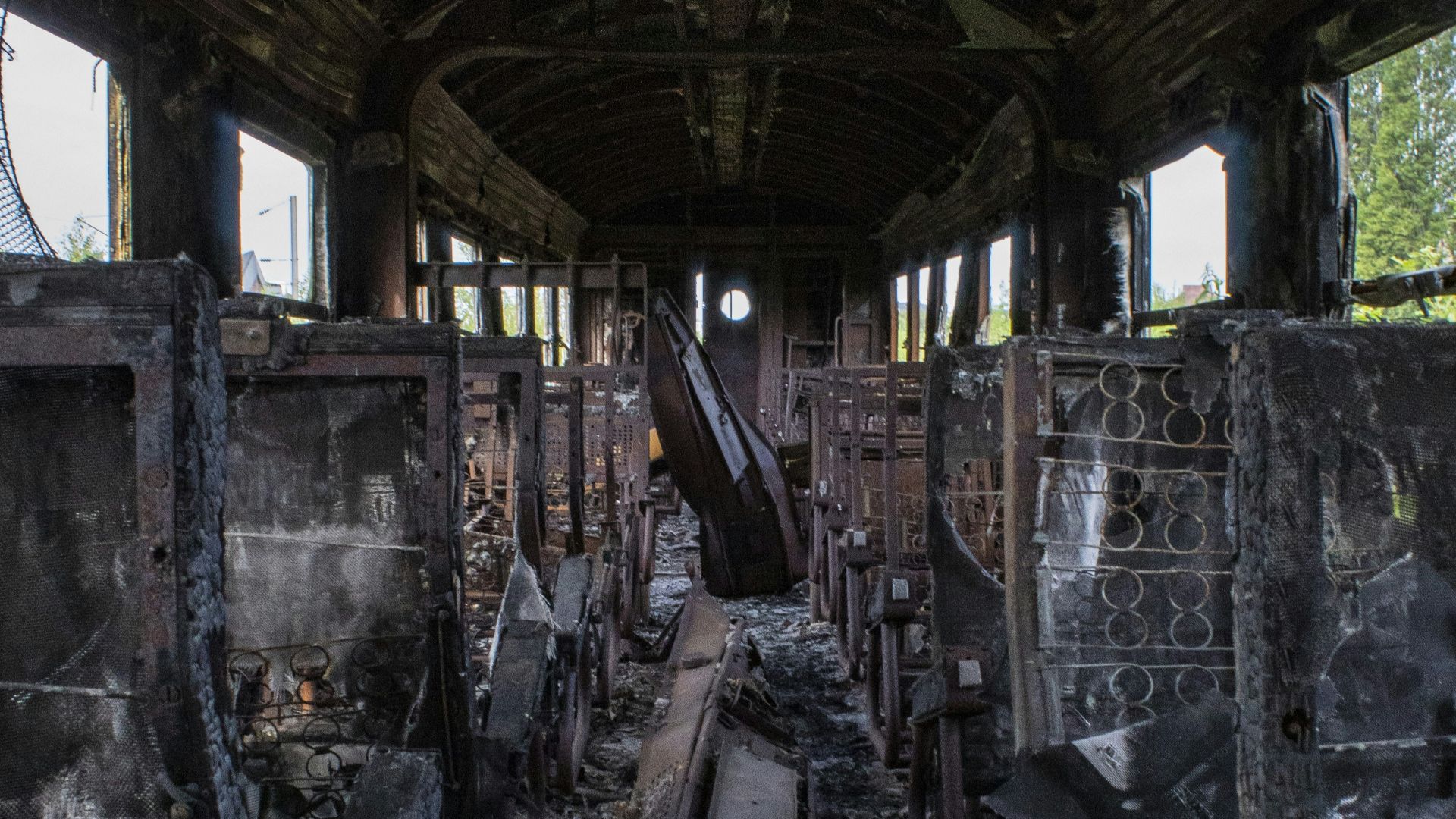 black and gray abandoned building