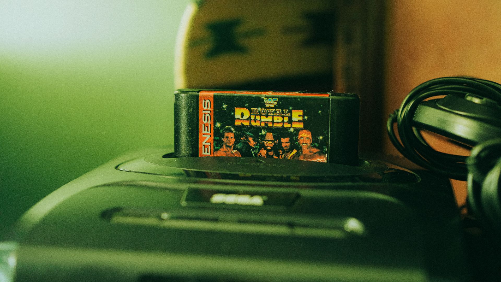 a video game sitting on top of a black box