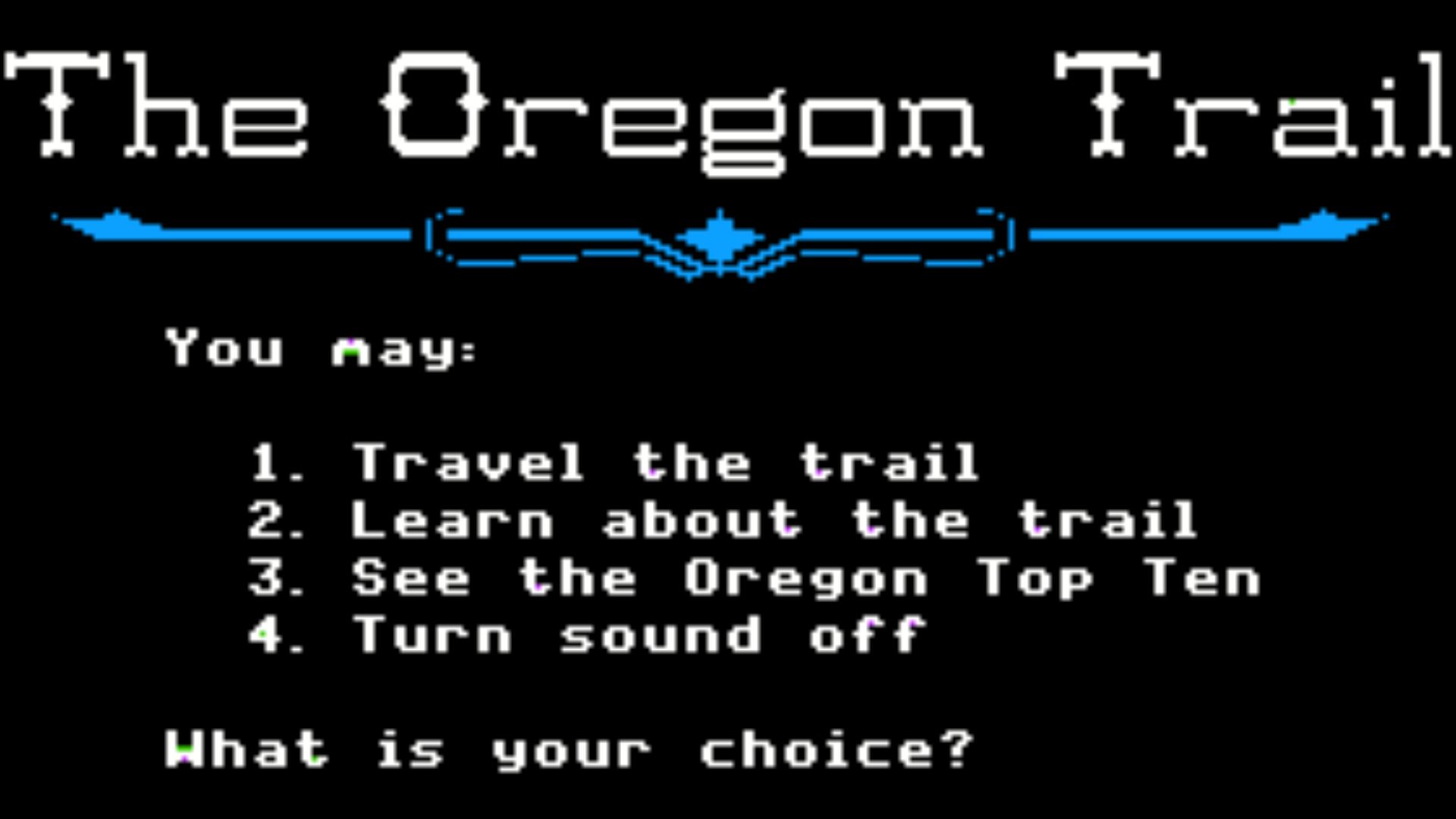 File:The Oregon Trail (Apple II) main menu.png