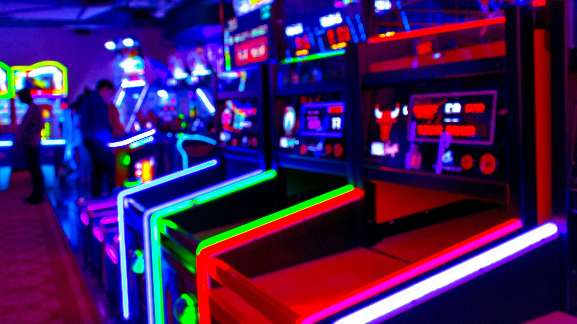 lighted arcade machines