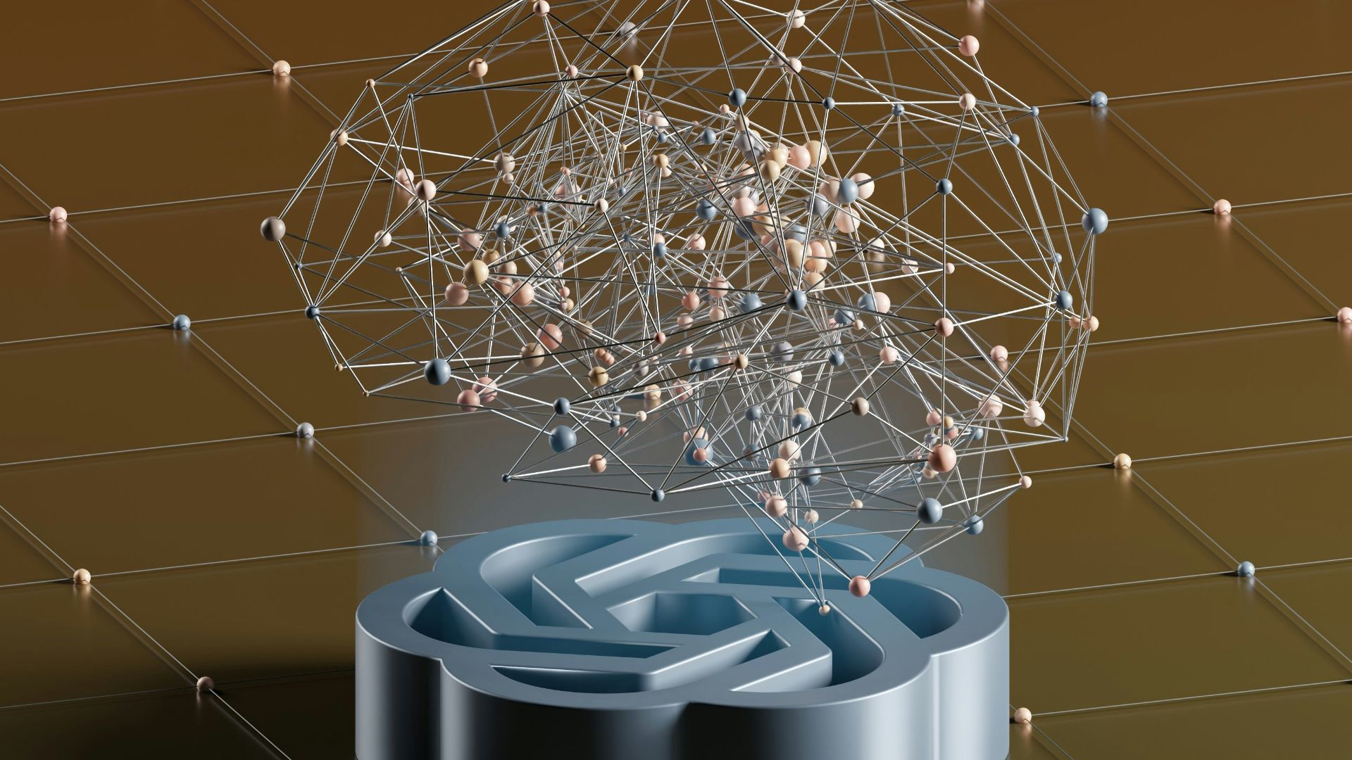 a computer generated image of a network and a laptop