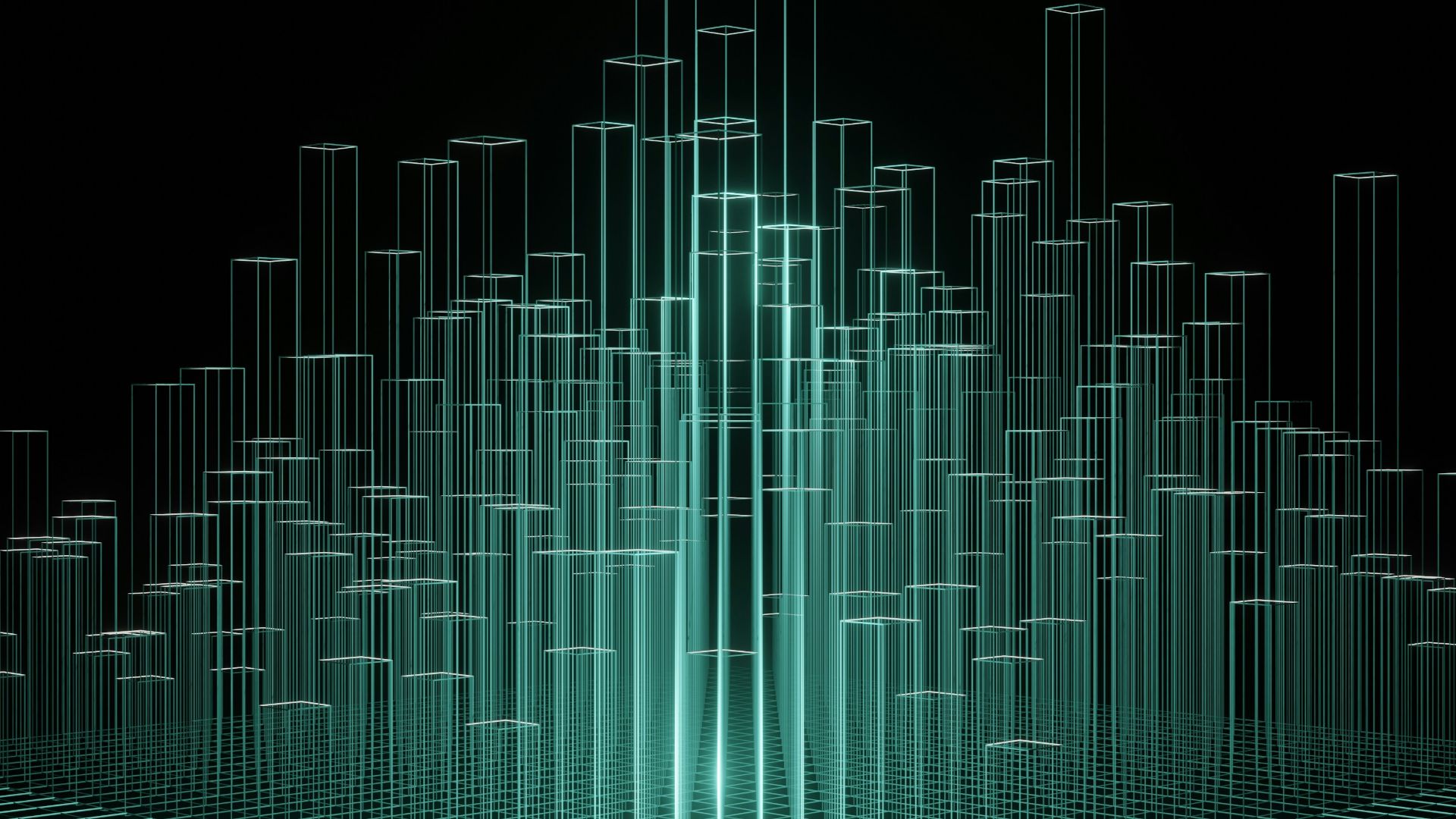 an abstract image of a city made up of lines