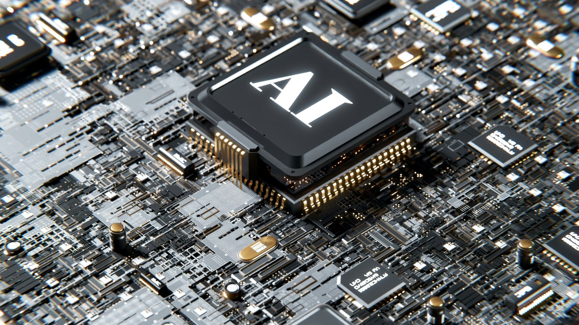 a computer chip with the letter a on top of it