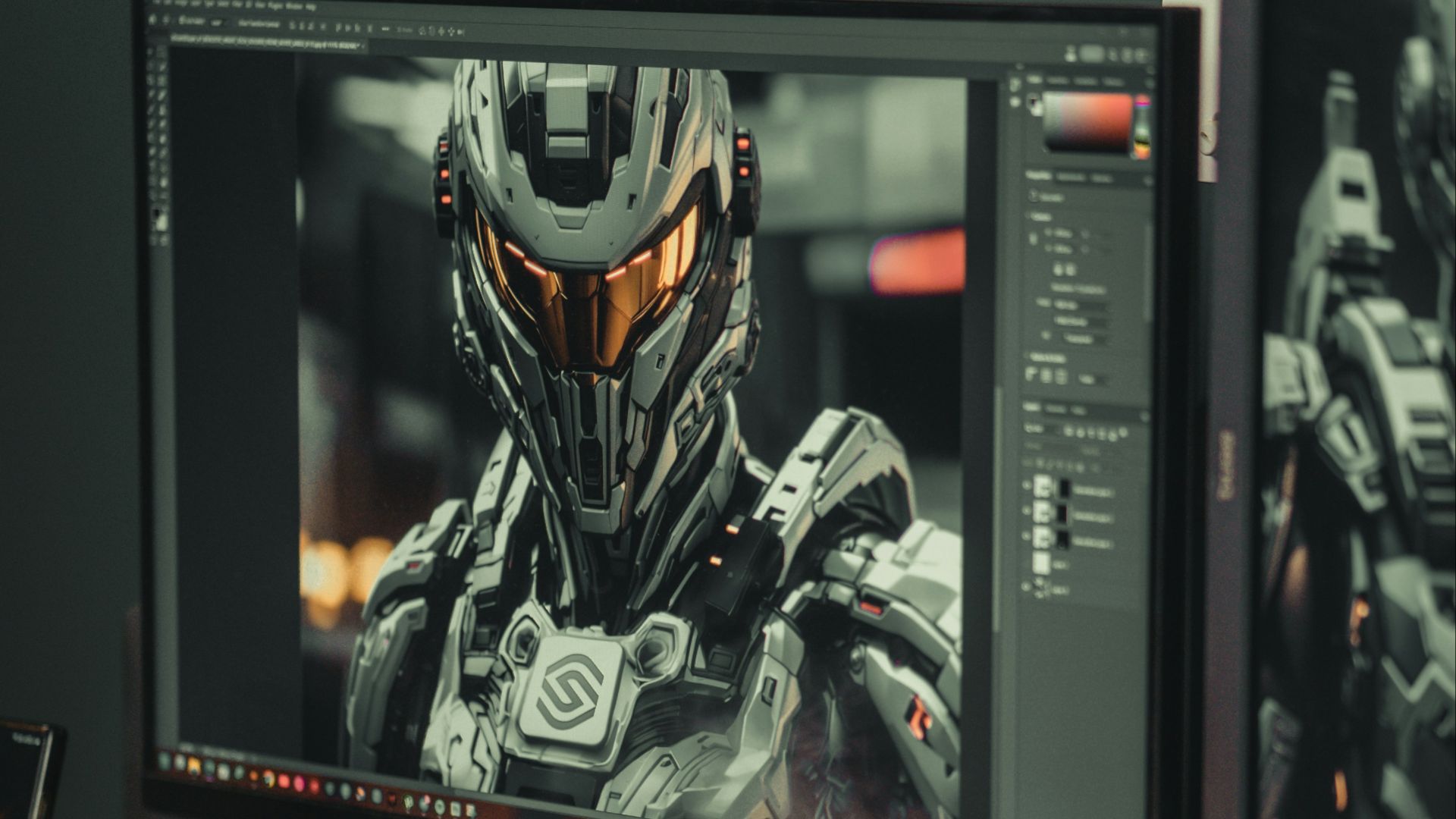 a person sitting at a desk in front of a computer