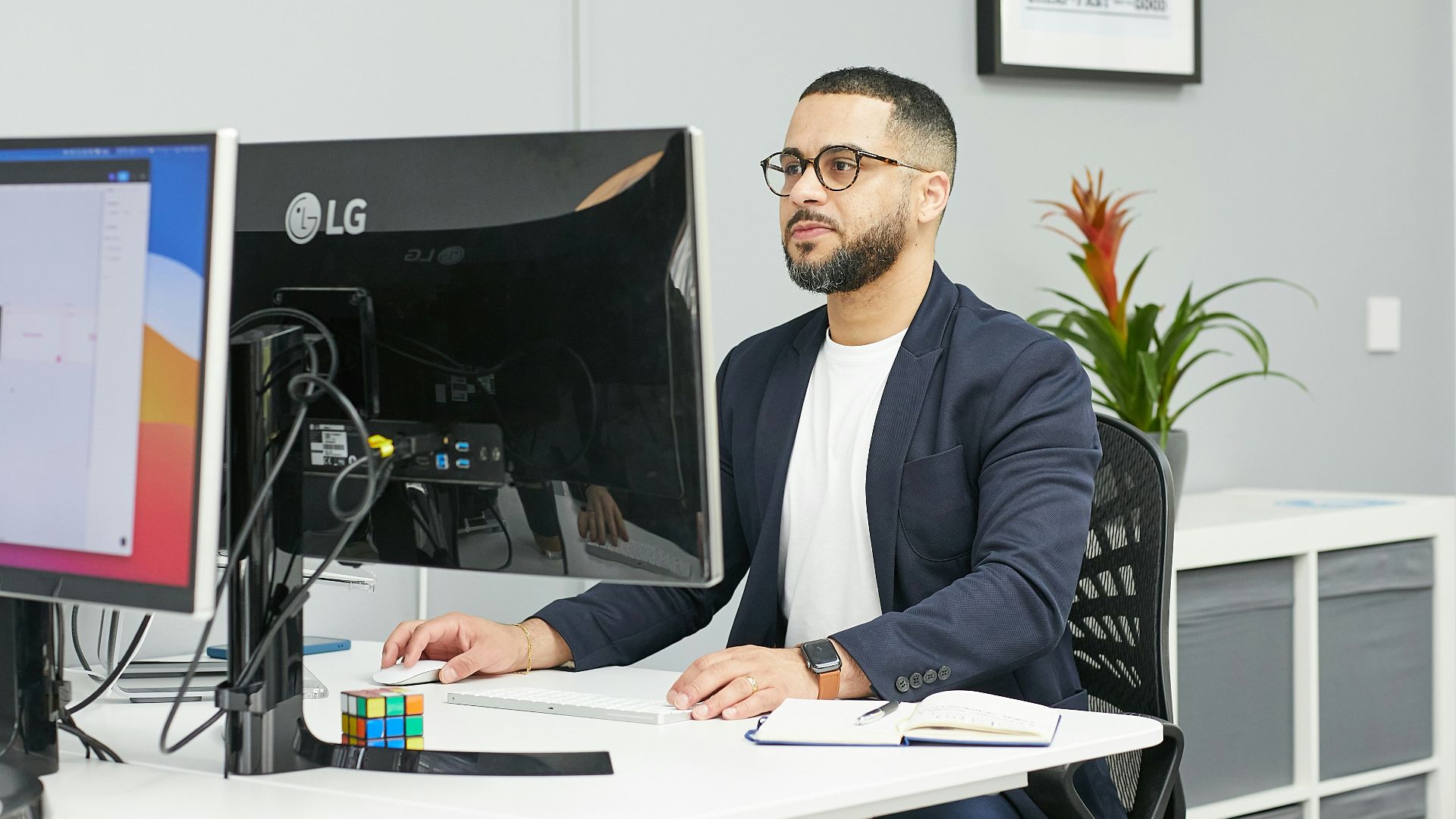 a person sitting at a desk