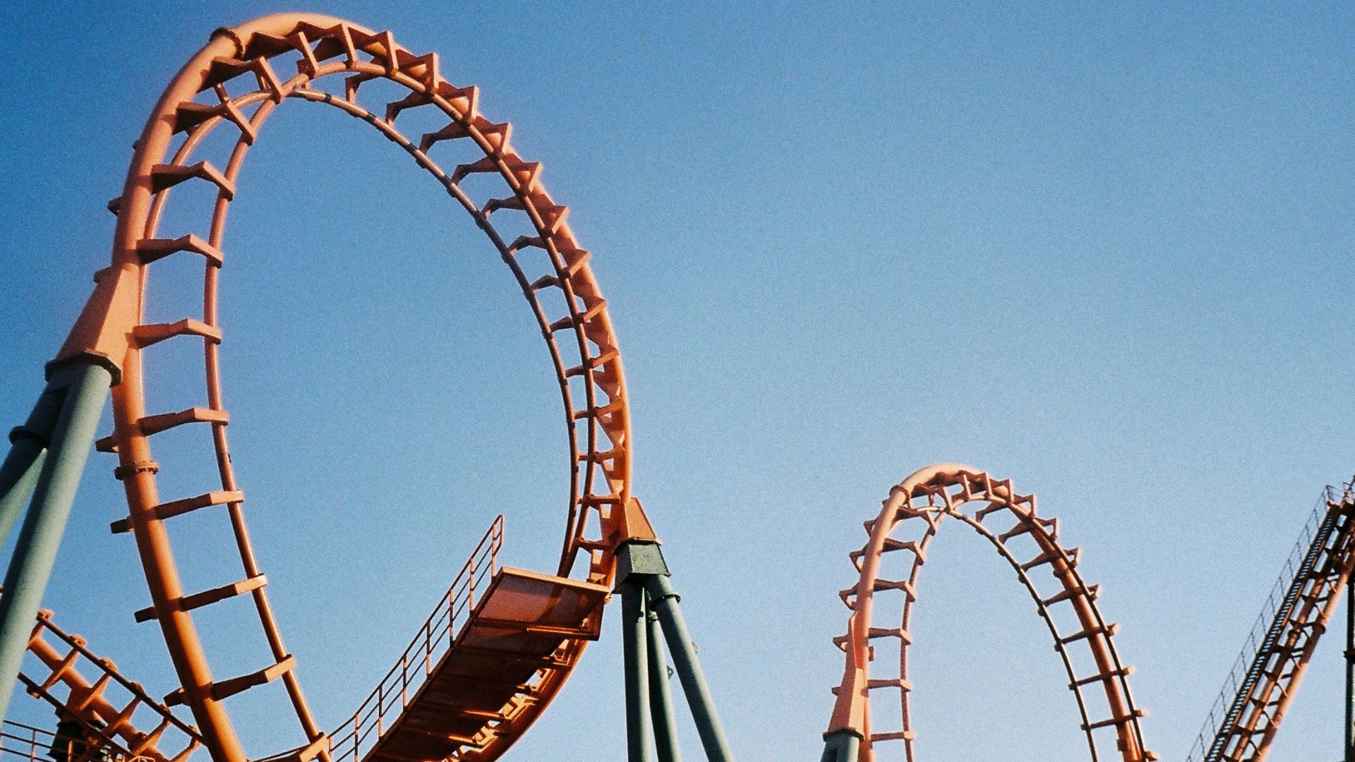 a roller coaster at an amusement park