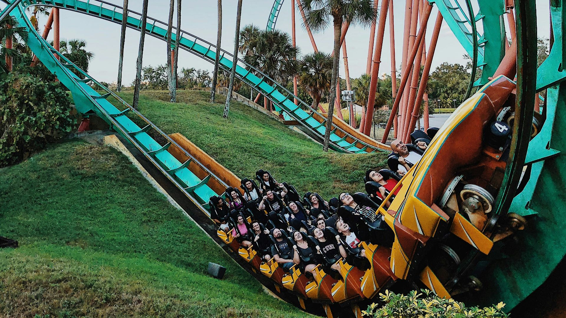 teal and orange space shuttle