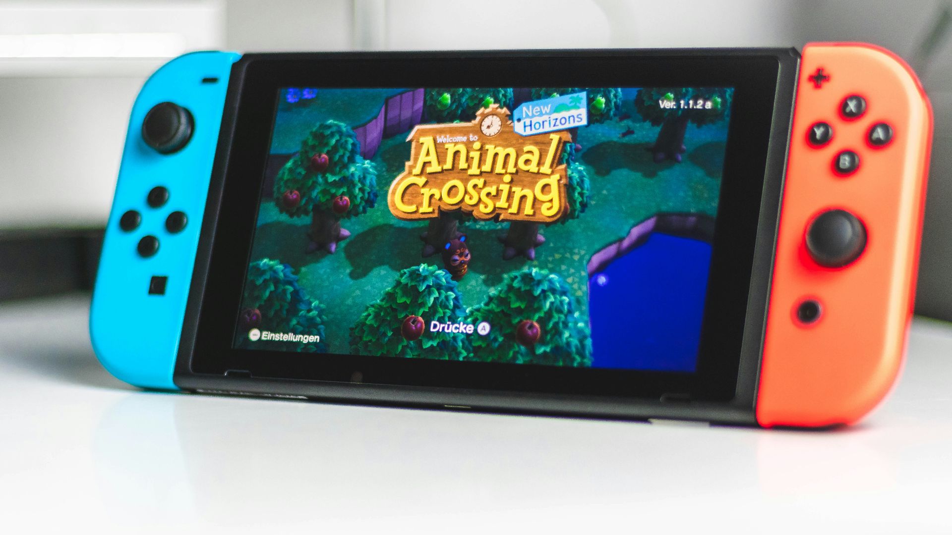 blue nintendo switch game console