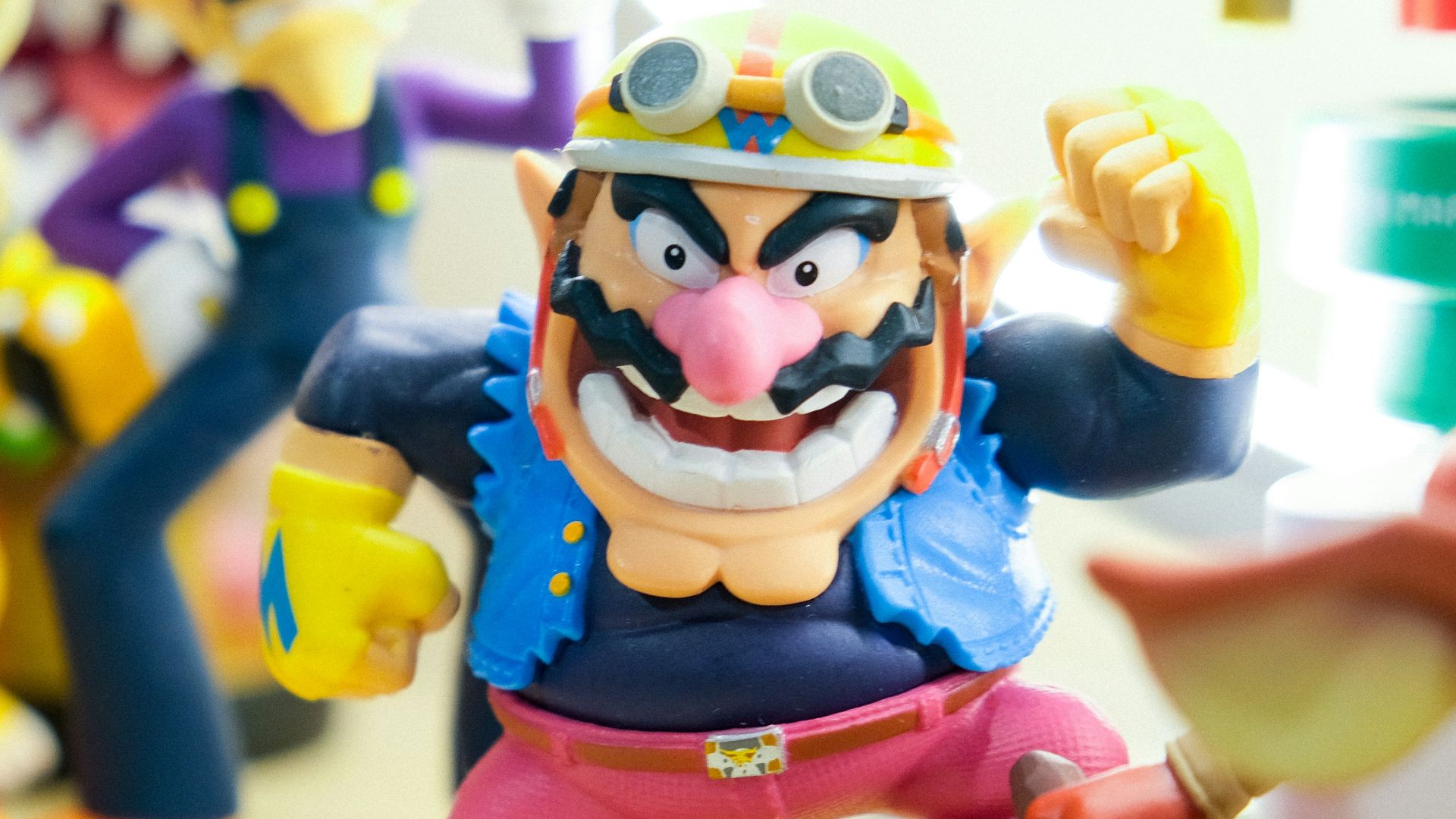 Super Mario vinyl figures on table