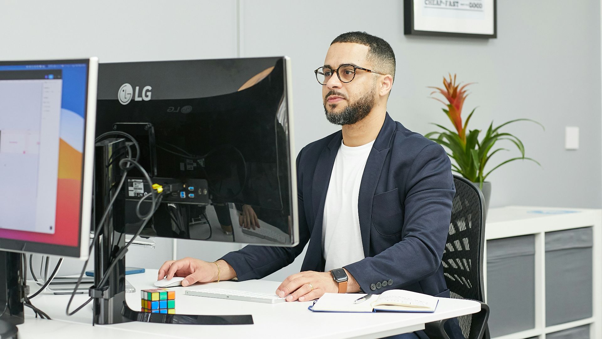 a person sitting at a desk