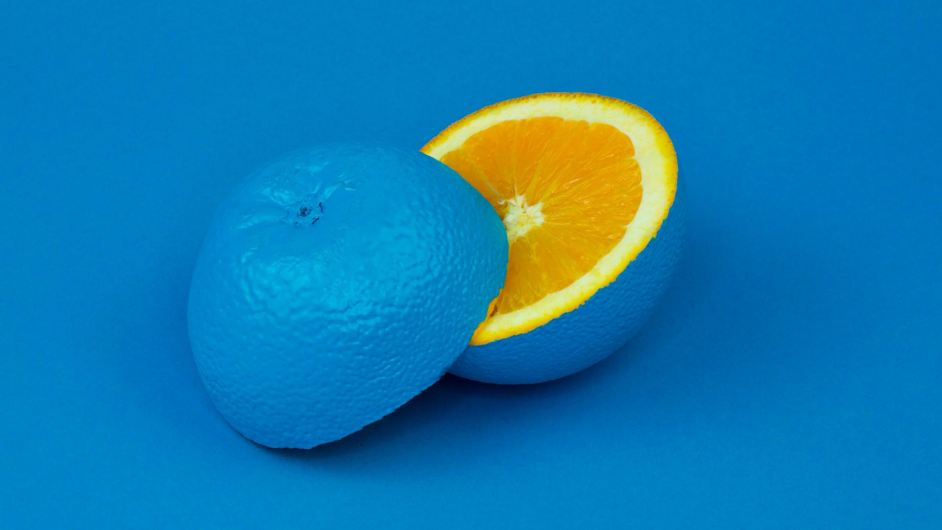 blue lemon sliced into two halves