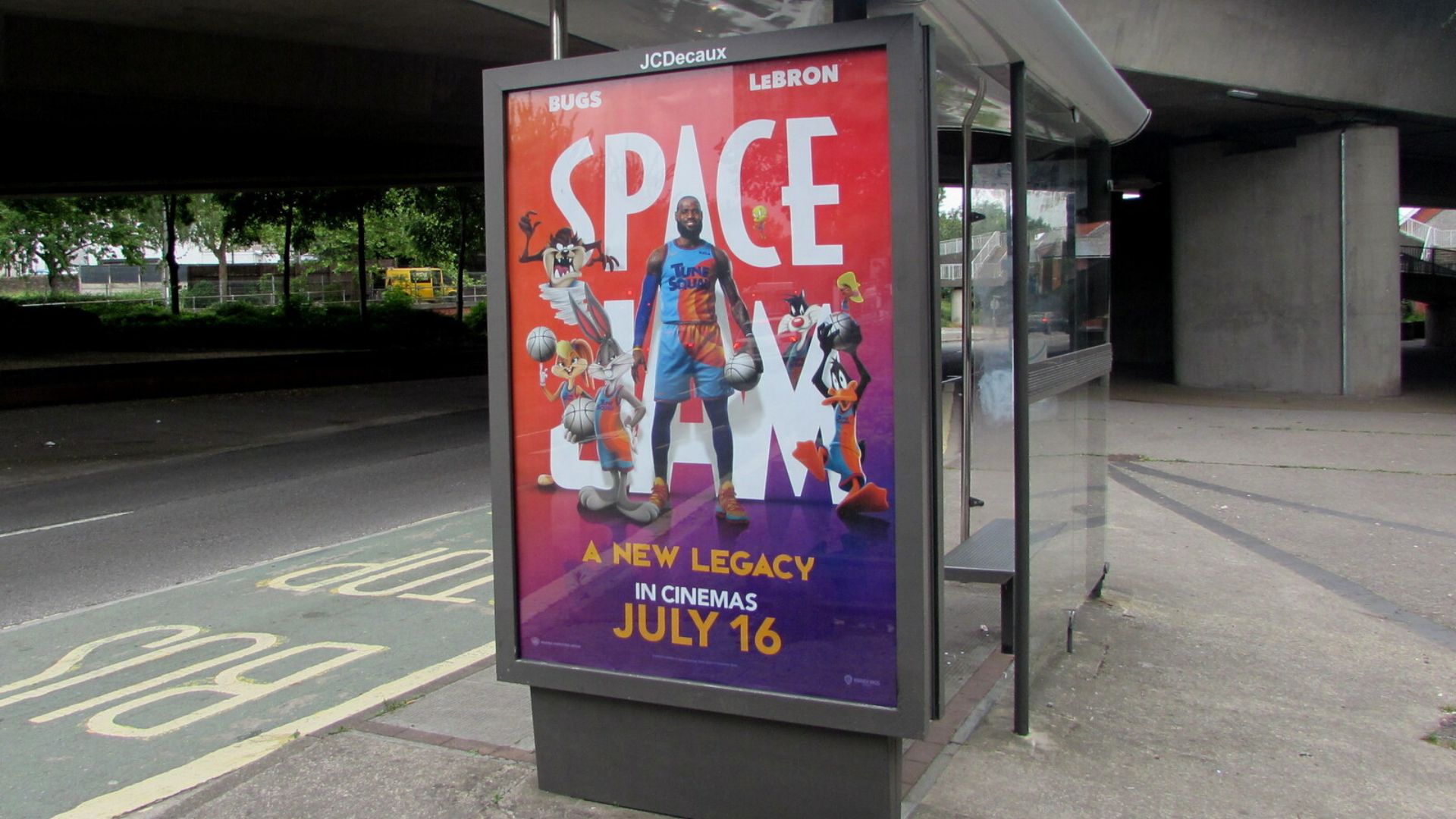 File:Space Jam, A New Legacy advert on a Crindau bus shelter, Newport - geograph.org.uk - 6887533.jpg