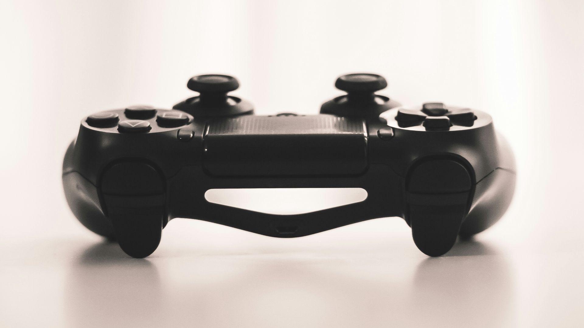 black wireless game controller