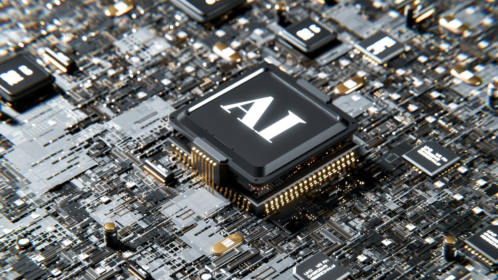 a computer chip with the letter a on top of it