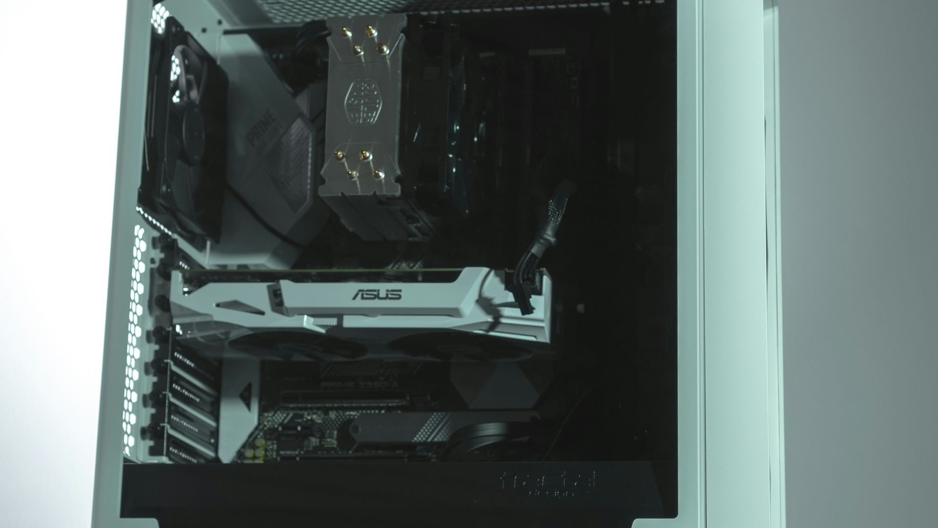 a computer tower with a fan