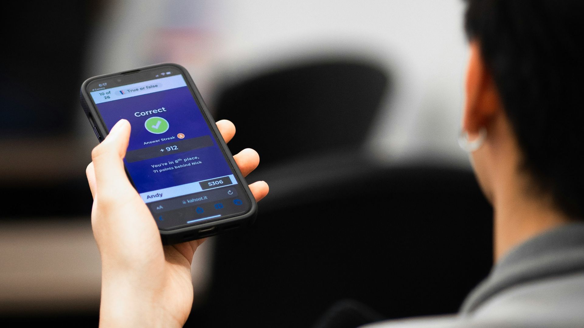 a person holding a cell phone