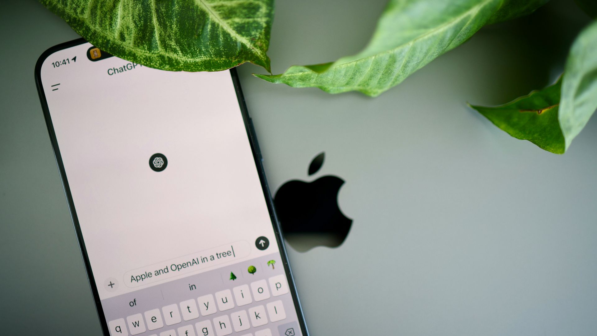 a cell phone sitting next to a green leaf